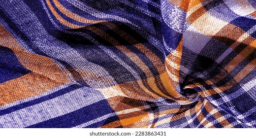 Texture, background, pattern, Scottish culotte fabric, blue and white, yellow,