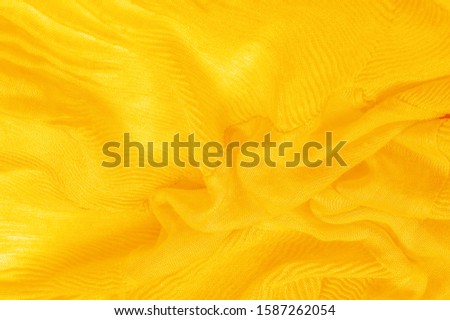 Texture, background, pattern, yellow silk corrugation crushed fabric for your projects