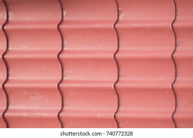 Texture Background Of Red Metal Siding To Finish The Outside.