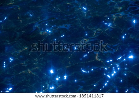 Texture. background. template. Blue water, sea, light breeze. Clear water background. play of sunlight and waves 