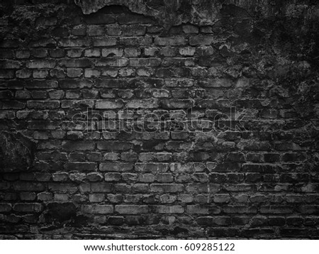 texture of a black brick wall, dark background for design