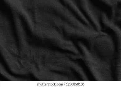Texture Of Black Fleece, Soft Napped Insulating Fabric Made From Polyester, Wavy Pattern