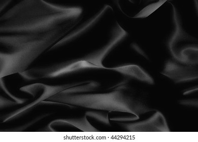 Texture Of A Black  Satin Close Up