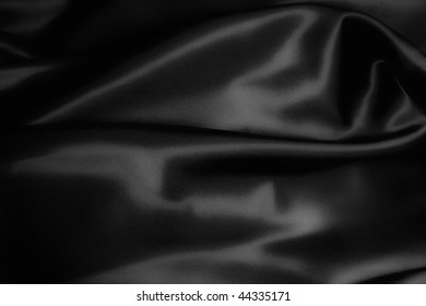 Texture Of A Black  Satin Close Up