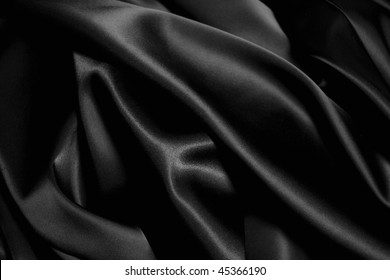 Texture Of A Black  Satin Close Up