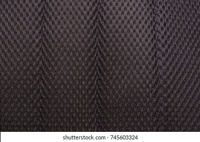 Texture Black Sporty Breathable Mesh Fabric, Close-up