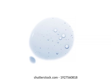 The texture of blue cosmetic gel with bubbles isolated on a white background. Top view. Perfect for showing off the texture of your product. - Shutterstock ID 1927560818