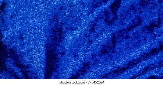 Texture Blue Velvet Fabric