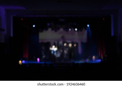 Texture Blur And Defocus, Background For Design. Stage Light At A Concert Show
