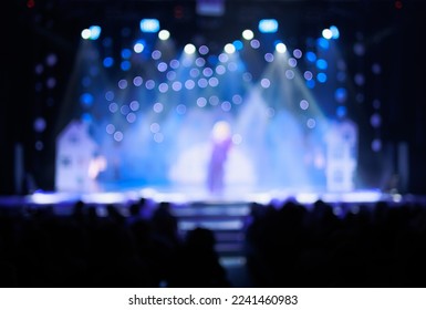 Texture blur and defocus, background for design. Stage light at a concert show in theater.