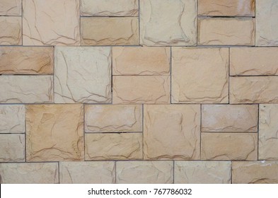 Texture brickwork, beige and gray-brown color