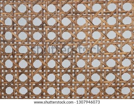 Texture of brown wicker with white background