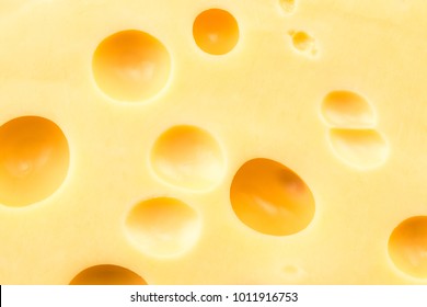  Texture of the cheese. Pattern of cheese with large holes.