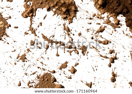 Texture clay moving in white background