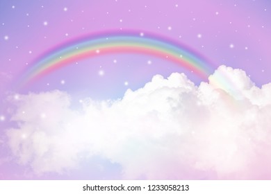 Holographic Fantasy Rainbow Unicorn Background Clouds Stock Vector ...