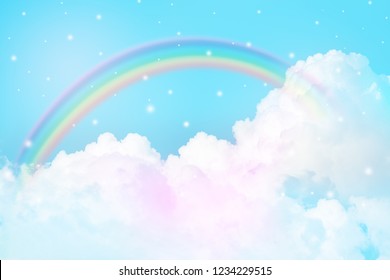 Texture Cloud Rainbow On Pastel Sky Stock Photo 1234229515 | Shutterstock