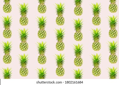 The texture colorful fruit pattern of pineapple fruit, flat lay