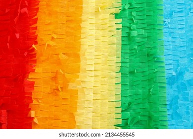 Texture Of Colorful Mexican Pinata As Background
