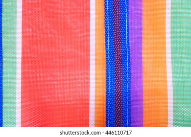 Texture Of A Colorful Plastic Woven Bag