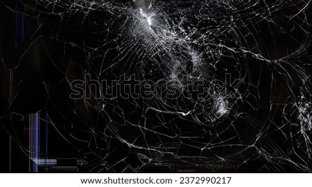texture cracks on broken lcd screen, computer monitor or tv