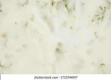 Texture Of Creamy Tartar Sauce Macro Close Up View