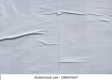 Texture Of Crinkled, Creased And Wrinkled Blank White Paper Poster