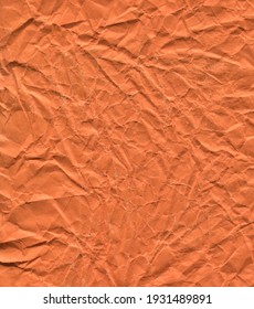 Texture Crumpled Orange Paper Background