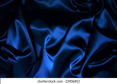 Texture Of A Dark Blue Silk