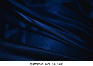 Texture Of A Dark Blue Silk