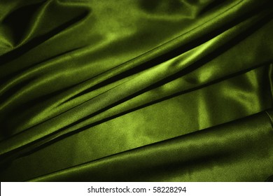 Texture Of A Dark Green Silk