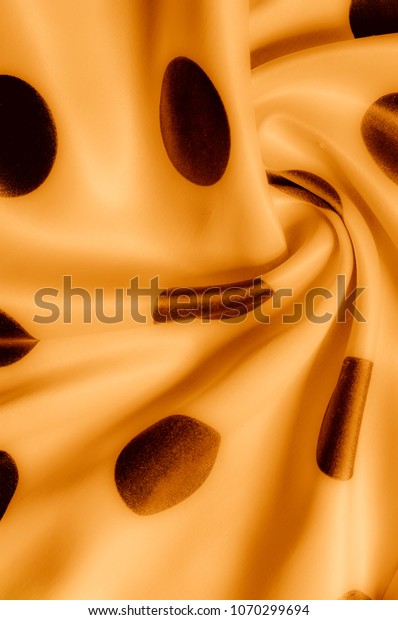 Texture Drawing Silk Fabric Polka Orange Royalty Free Stock Image