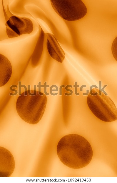 Texture Drawing Silk Fabric Polka Orange Stock Photo Edit Now