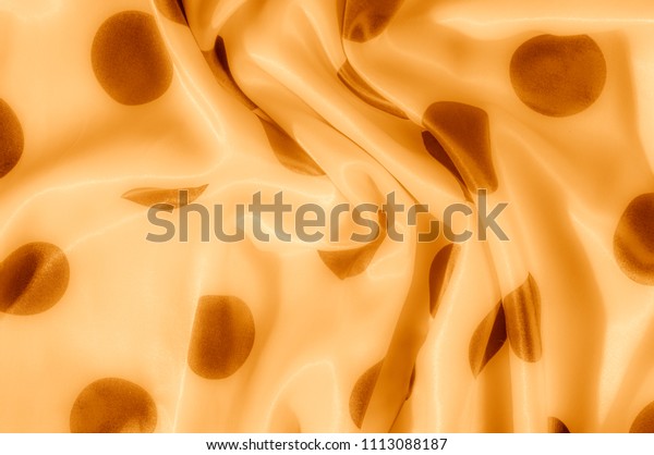 Texture Drawing Silk Fabric Polka Orange Stock Photo Edit Now