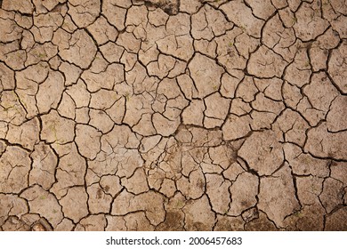 Texture of the dried earth with clay and sand, close-up