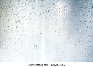 Texture Of A Drop Of Rain On A Glass Wet Transparent Background