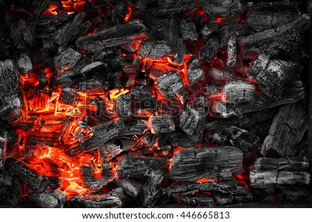 Texture embers closeup. Embers after a fire.