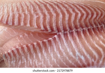 Texture Of Fish Flesh Of Saint Peter Fillet. Background Image.