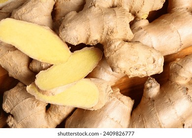 Texture of fresh ginger roots, closeup - Powered by Shutterstock