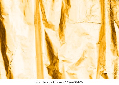 Premium Photo, Gold yellow crumpled paper
