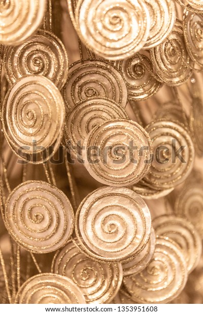 Texture Golden Spiral Christmas Decorations Stock Photo Edit Now