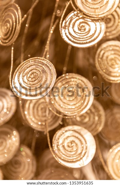 Texture Golden Spiral Christmas Decorations Stock Photo Edit Now