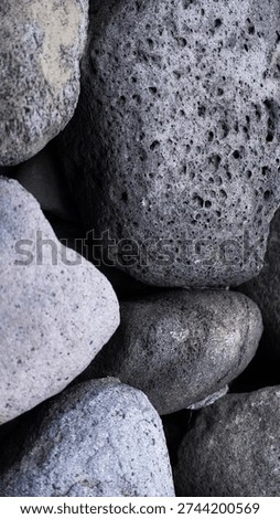 Texture of Gray Volcanic Basalt Rocks