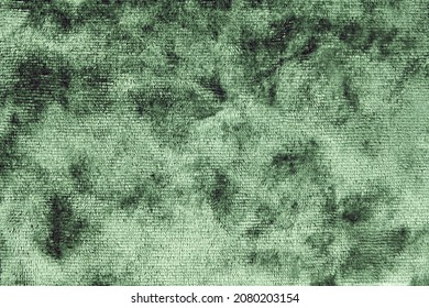 Texture Of Green Spotted Velvet Fabric For Background