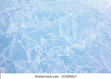 Textur des Eises des Baikalsees in Sibirien