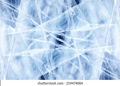 Texture Of Ice Of Baikal Lake In Siberia 