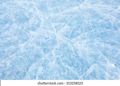 Texture of ice of Baikal lake in Siberia 