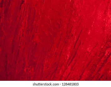 Texture Of Ice  With Dark Red Back Light. Abstract Background.