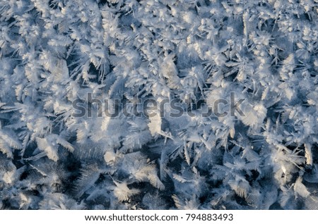 texture of ice on blue background