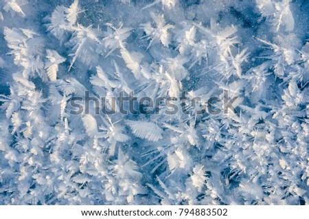 texture of ice on blue background