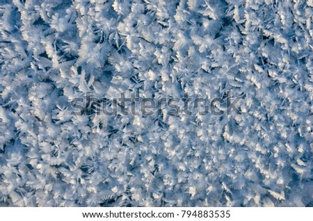 texture of ice on blue background